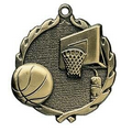 Medal, "Basketball" Wreath - 2 1/2" Dia.